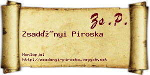 Zsadányi Piroska névjegykártya